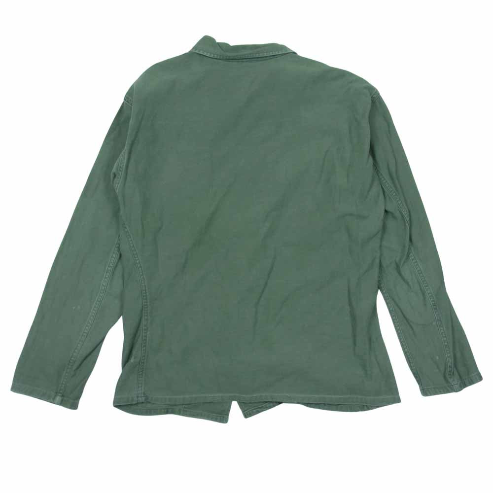 60s U.S.ARMY USMC OG-107 コットン サテン シャツ 長袖シャツ カーキ系 表記無し【中古】