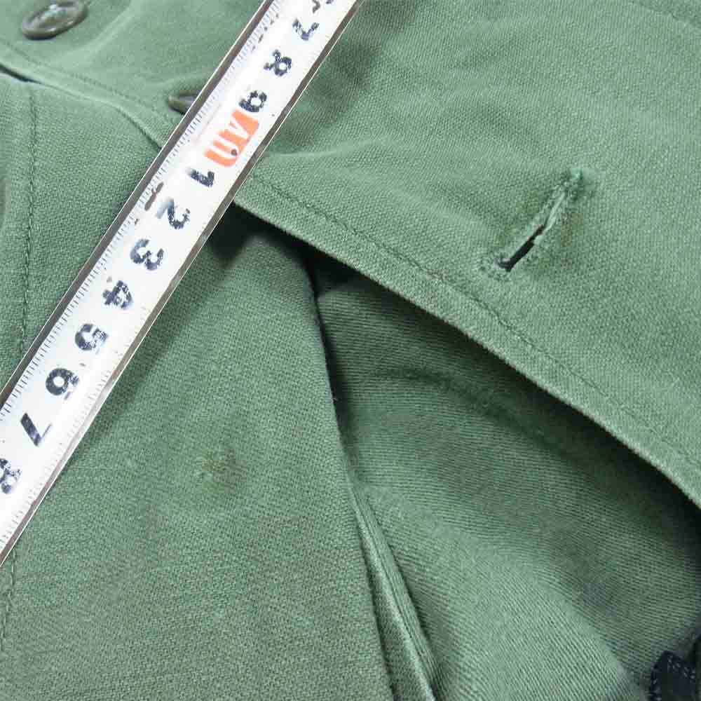 60s U.S.ARMY USMC OG-107 コットン サテン シャツ 長袖シャツ カーキ系 表記無し【中古】
