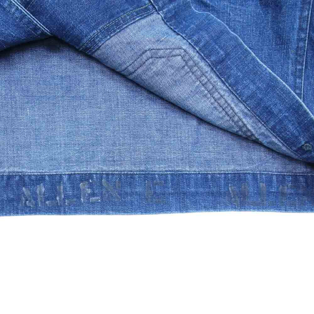 40~50s U.S.NAVY ショールカラー デニム シャツ ジャケット インディゴブルー系 表記無し【中古】