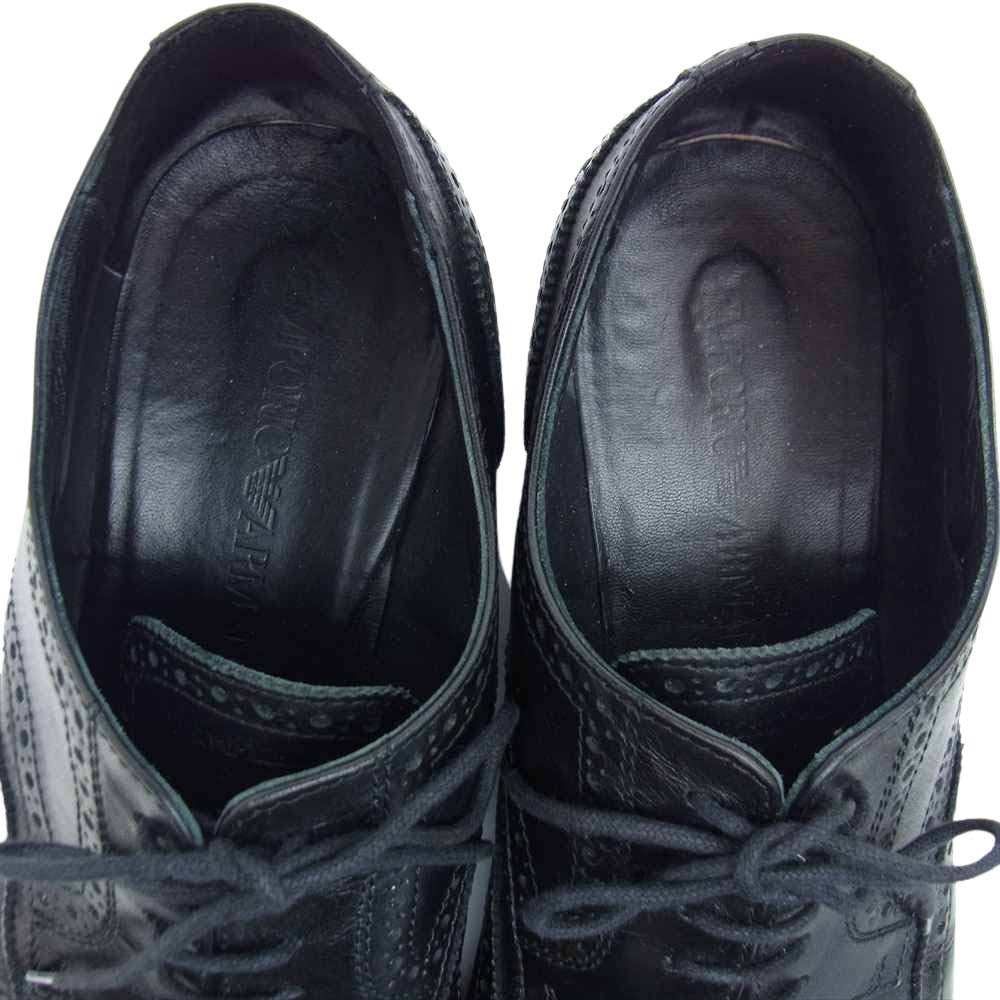 Emporio Armani エンポリオ・アルマーニ X4C509 ウィングチップ シューズ ブラック系 7.5【中古】