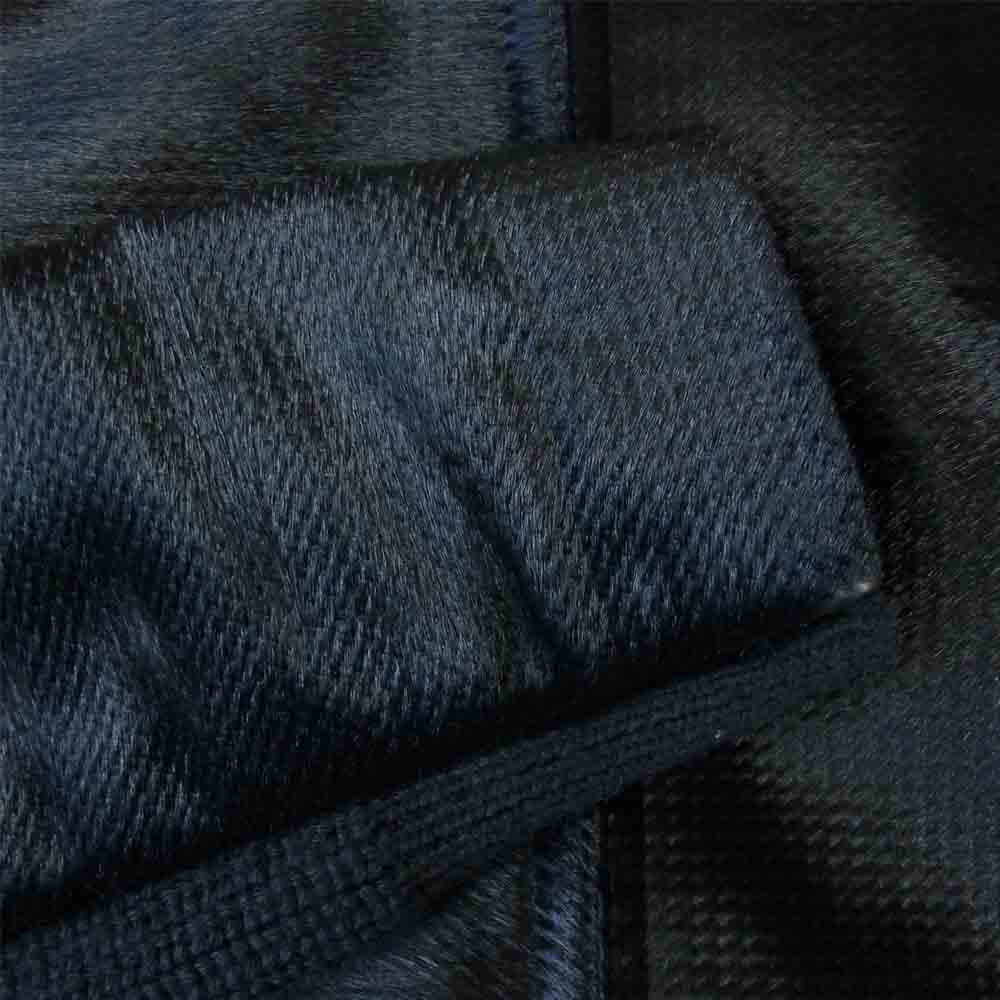 Emporio Armani エンポリオ・アルマーニ 牛毛ハラコ ウールニット 部分レザー使い ジップアップ ジャケット ブラック系 46【中古】