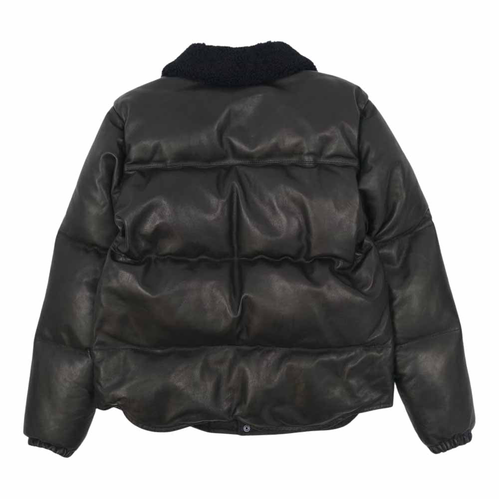 Ron Herman ロンハーマン 襟ボア シープレザー オールレザー ダウン ジャケット ブラック系 M【中古】
