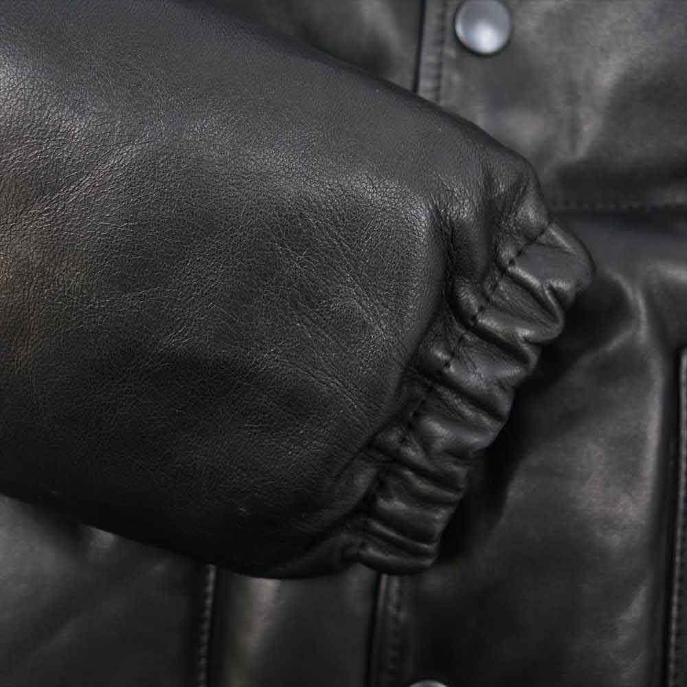 Ron Herman ロンハーマン 襟ボア シープレザー オールレザー ダウン ジャケット ブラック系 M【中古】