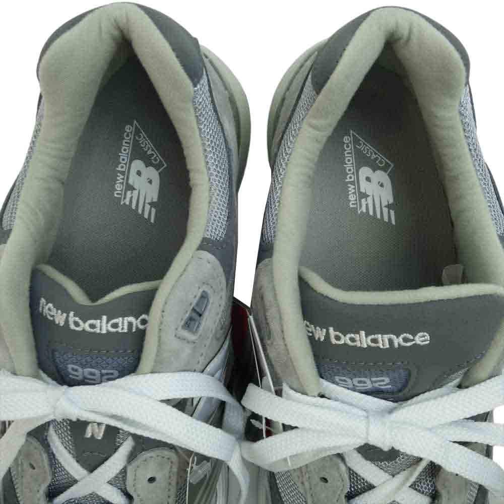 NEW BALANCE ニューバランス M992GR USA製 ローカット スニーカー グレー系 28cm【新古品】【未使用】【中古】