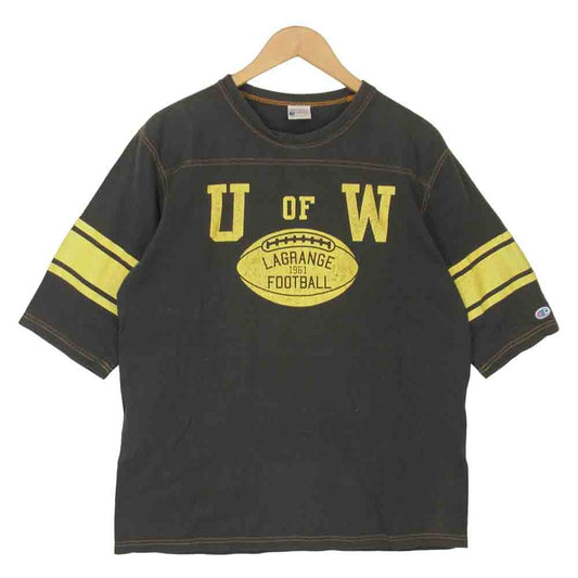 Champion チャンピオン ランタグ 復刻 フットボール Tシャツ グレー系 XL【中古】