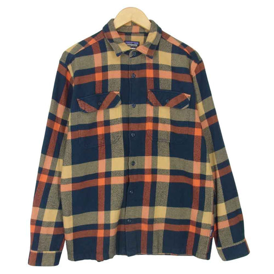 patagonia パタゴニア 12AW 53947 L/S Fjord Flannel Shirt ロングスリーブ フィヨルド フランネル シャツ ネイビー系 M【中古】