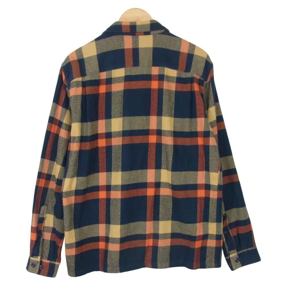 patagonia パタゴニア 12AW 53947 L/S Fjord Flannel Shirt ロングスリーブ フィヨルド フランネル シャツ ネイビー系 M【中古】