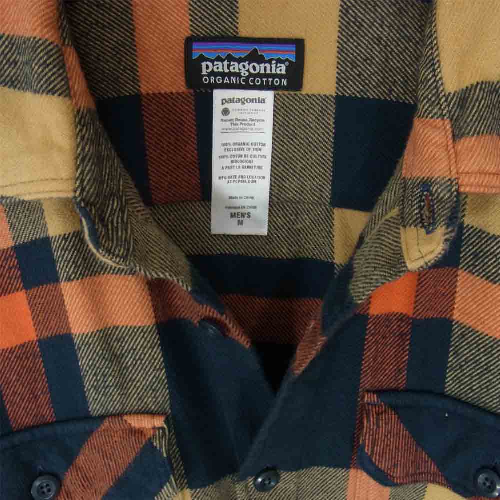 patagonia パタゴニア 12AW 53947 L/S Fjord Flannel Shirt ロングスリーブ フィヨルド フランネル シャツ ネイビー系 M【中古】