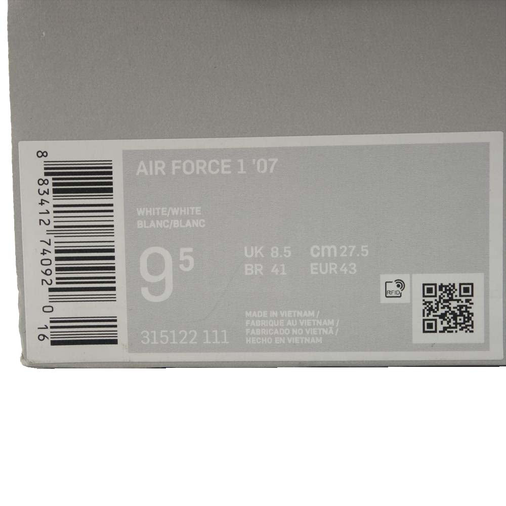 NIKE ナイキ 315122-111 AIR FORCE 1 07 LOW エア フォース 1 07 ロー スニーカー ホワイト系 27.5【美品】【中古】