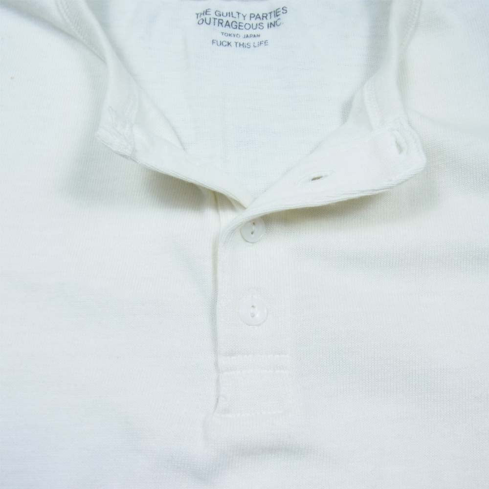 WACKO MARIA ワコマリア 14AW-INR-17 ヘンリーネック カットソー 長袖 Tシャツ ホワイト系 M【中古】