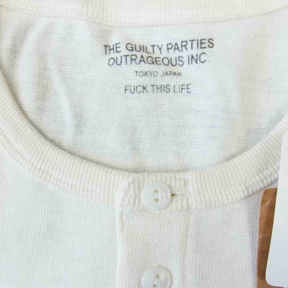WACKO MARIA ワコマリア 14AW-INR-17 ヘンリーネック カットソー Tシャツ ホワイト系 S【極上美品】【中古】