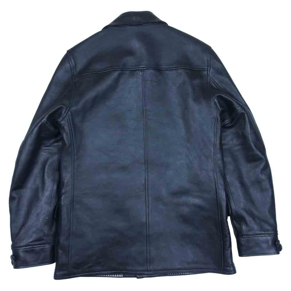 WACKO MARIA ワコマリア 15AW LEATHER CAR COAT ラムレザー カー コート ブラック系 L【中古】