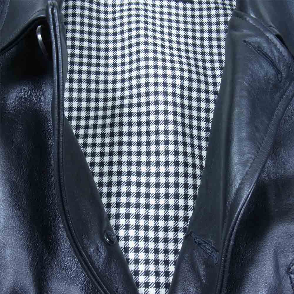 WACKO MARIA ワコマリア 15AW LEATHER CAR COAT ラムレザー カー コート ブラック系 L【中古】