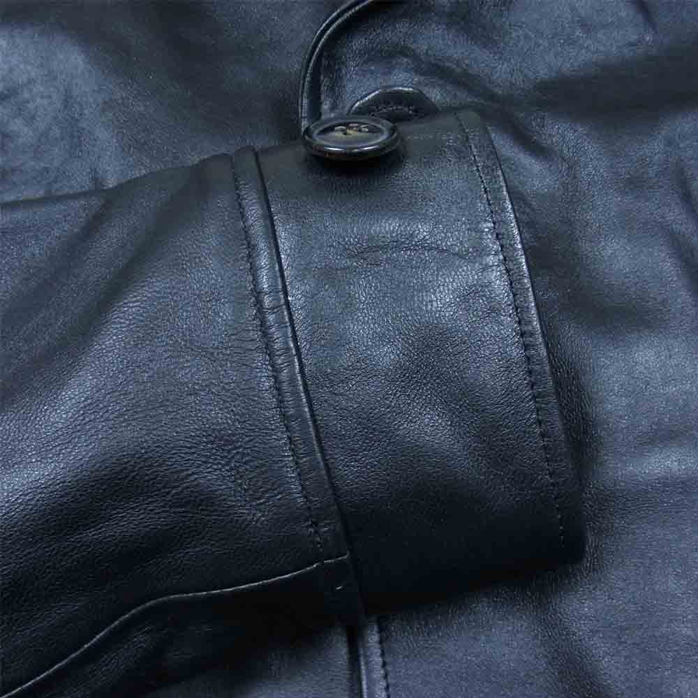 WACKO MARIA ワコマリア 15AW LEATHER CAR COAT ラムレザー カー コート ブラック系 L【中古】