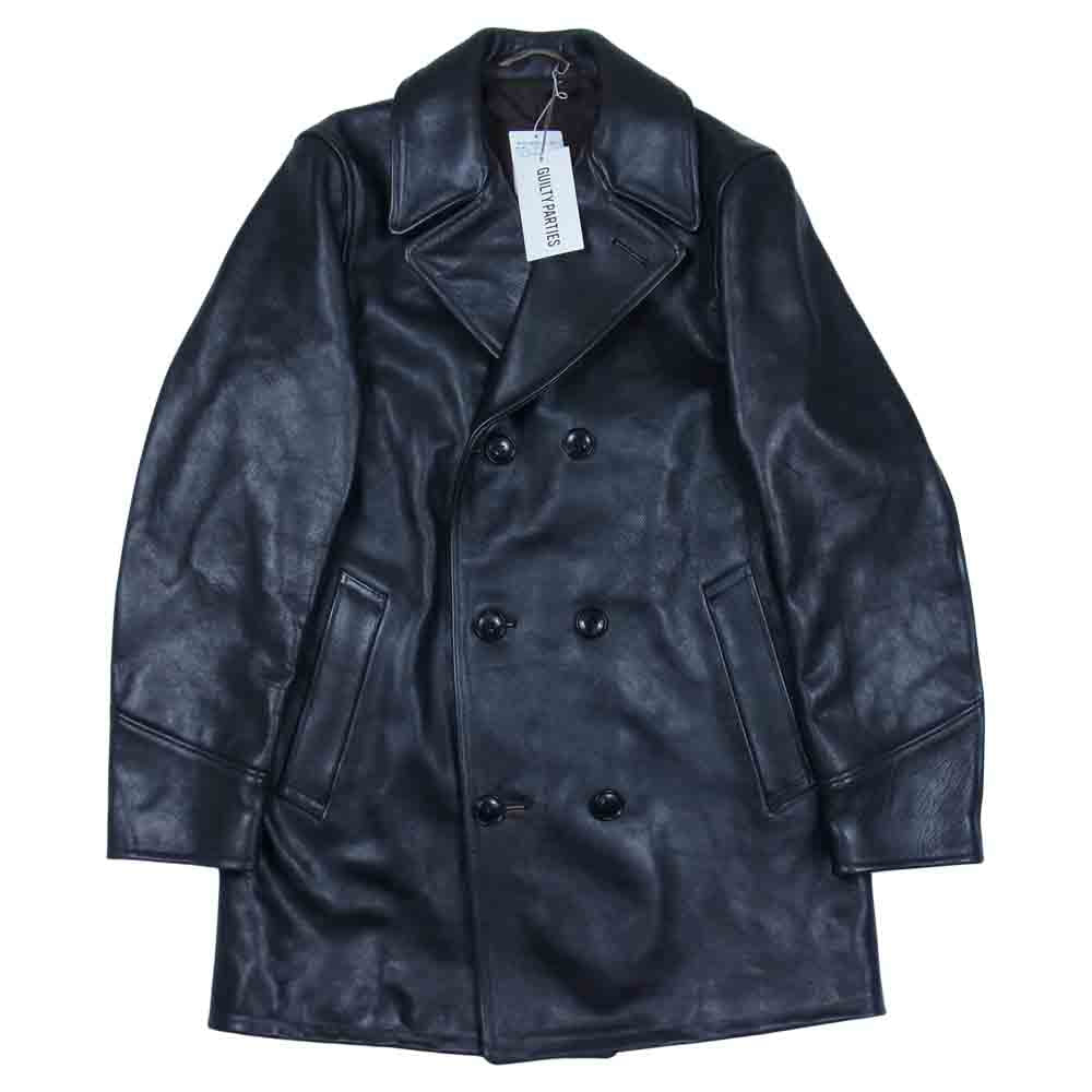 WACKO MARIA ワコマリア 18AW 18FW-WMO-CO07 LEATHER DOUBLE BREASTED COAT レザー ダブル ブレステッド コート ブラック系 L【美品】【中古】