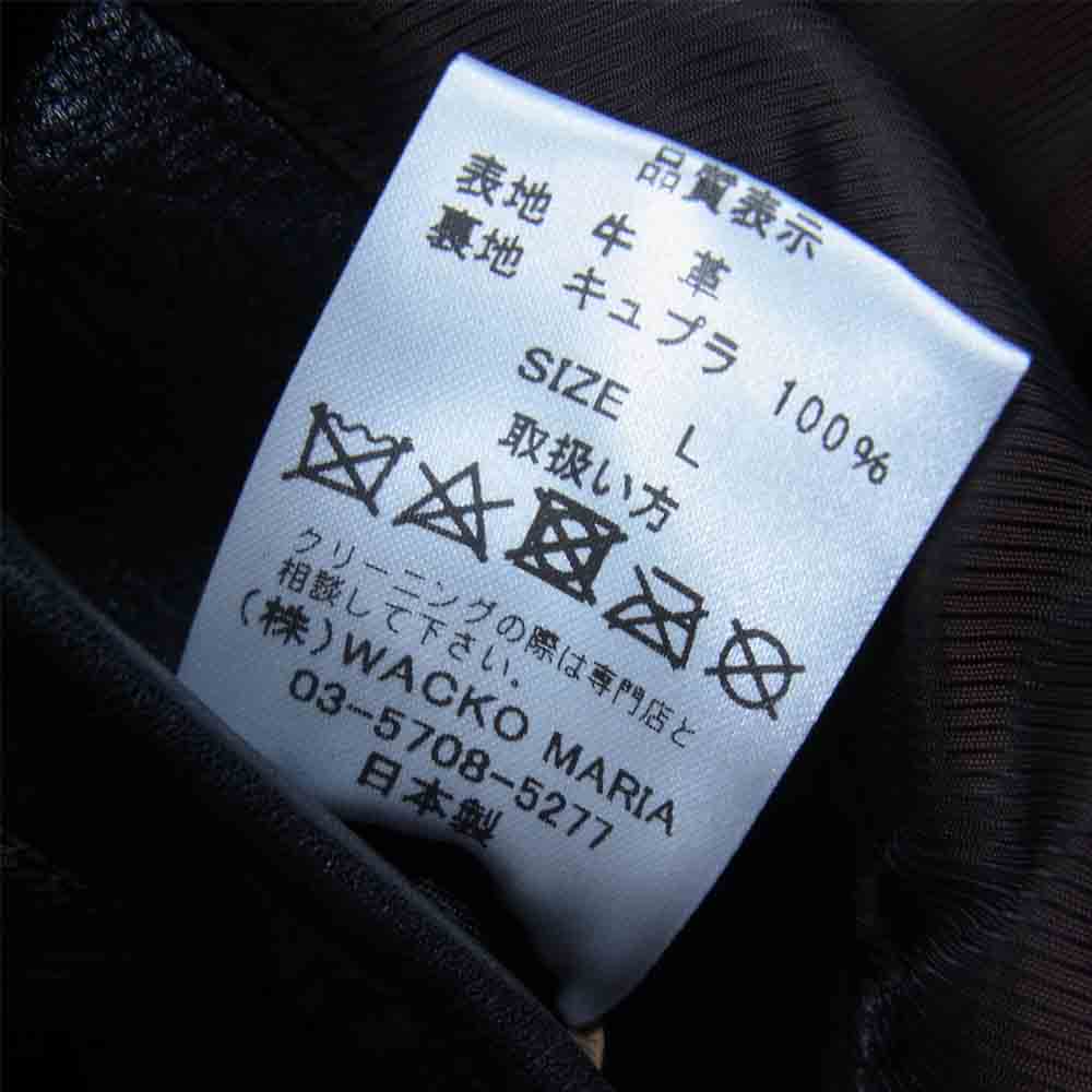 WACKO MARIA ワコマリア 18AW 18FW-WMO-CO07 LEATHER DOUBLE BREASTED COAT レザー ダブル ブレステッド コート ブラック系 L【美品】【中古】