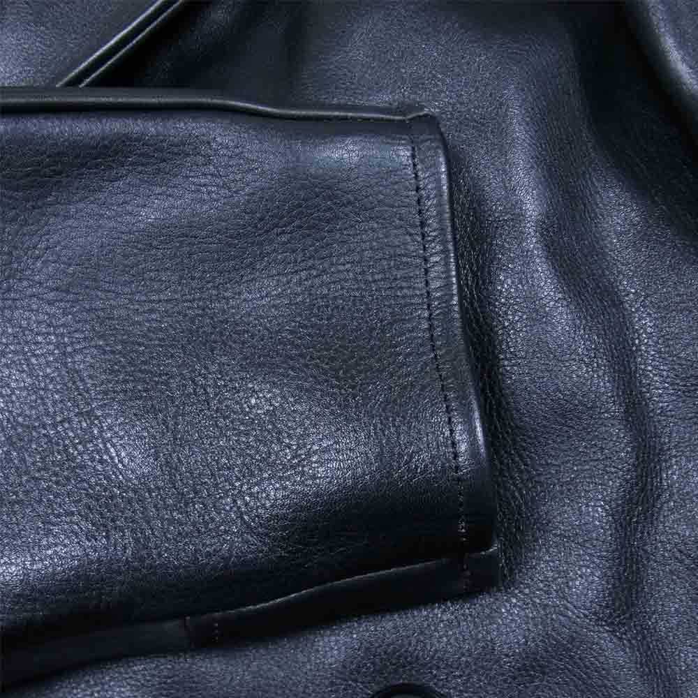 WACKO MARIA ワコマリア 18AW 18FW-WMO-CO07 LEATHER DOUBLE BREASTED COAT レザー ダブル ブレステッド コート ブラック系 L【美品】【中古】