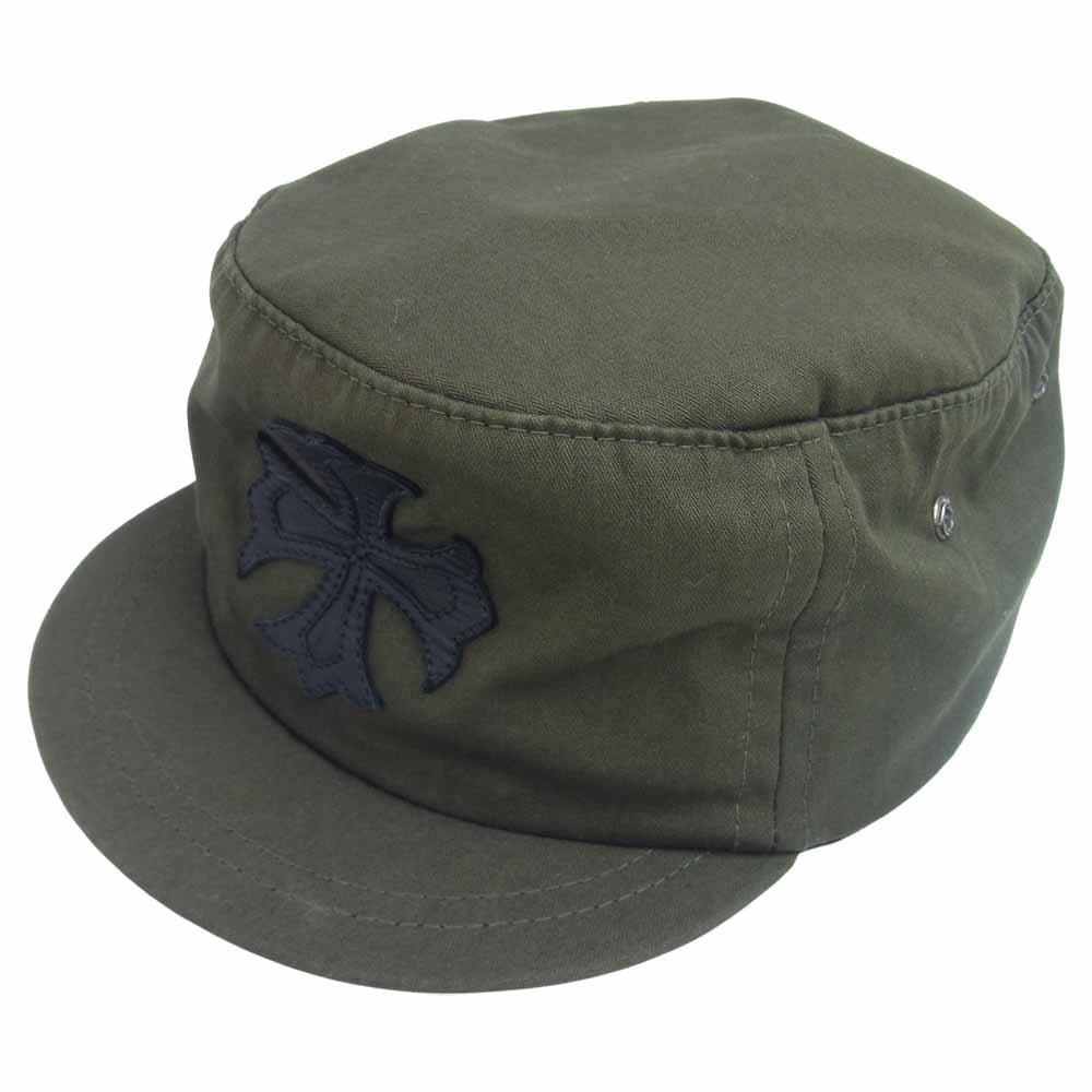CHROME HEARTS クロムハーツ（原本無） CHプラス レザーパッチ ワーク キャップ カーキ系【中古】
