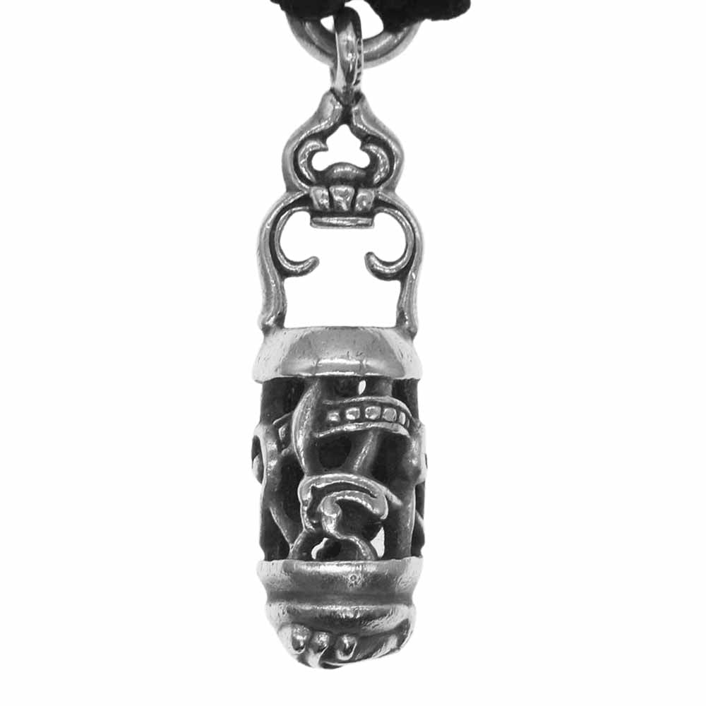 CHROME HEARTS クロムハーツ（原本有） CLT ROLL ケルティックローラー レザーブレイド レースストッパー ネックレス ブラック系 シルバー系【中古】