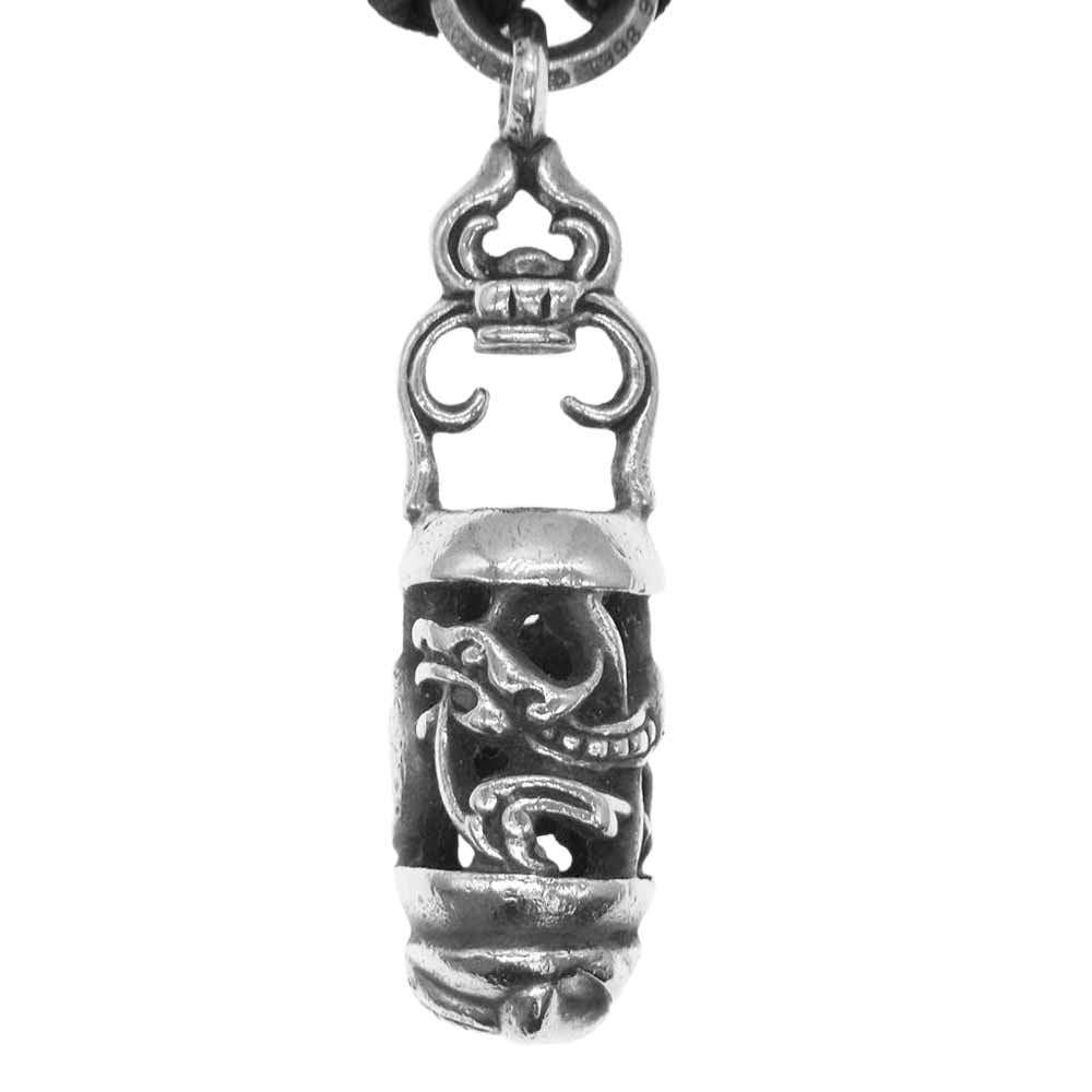 CHROME HEARTS クロムハーツ（原本有） CLT ROLL ケルティックローラー レザーブレイド レースストッパー ネックレス ブラック系 シルバー系【中古】