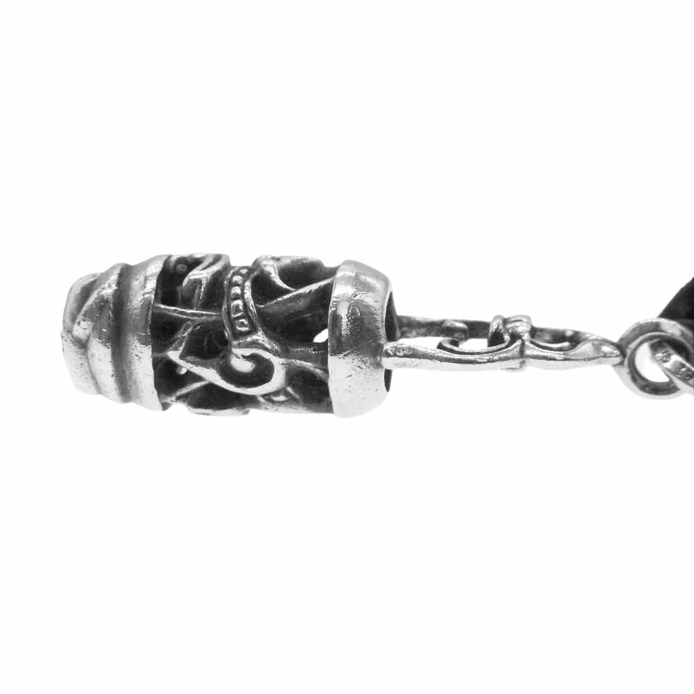 CHROME HEARTS クロムハーツ（原本有） CLT ROLL ケルティックローラー レザーブレイド レースストッパー ネックレス ブラック系 シルバー系【中古】