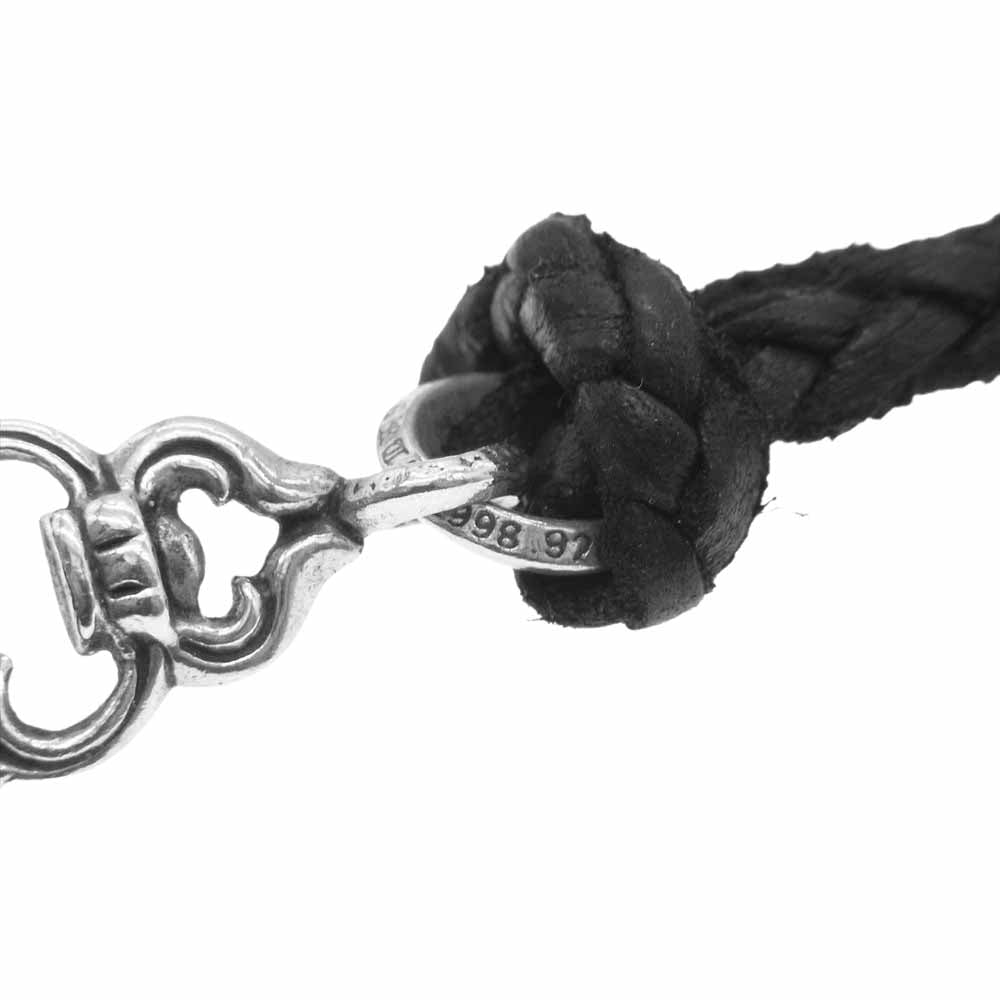 CHROME HEARTS クロムハーツ（原本有） CLT ROLL ケルティックローラー レザーブレイド レースストッパー ネックレス ブラック系 シルバー系【中古】