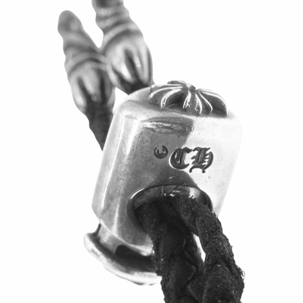 CHROME HEARTS クロムハーツ（原本有） CLT ROLL ケルティックローラー レザーブレイド レースストッパー ネックレス ブラック系 シルバー系【中古】