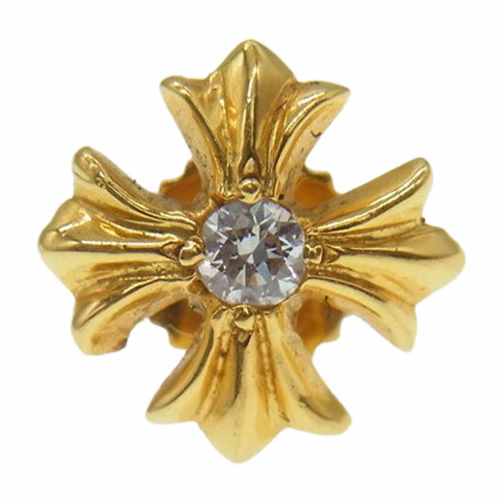 CHROME HEARTS クロムハーツ（原本有） 22K CHプラス スタッドピアス ダイヤ ゴールド系【中古】