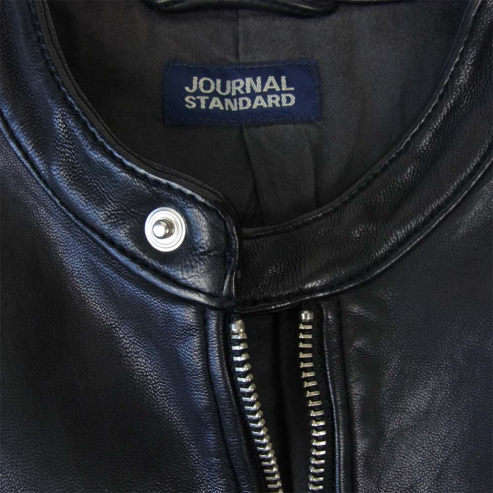 JOURNAL STANDARD ジャーナルスタンダード ゴートレザー シングル ライダース ジャケット ブラック系 M【中古】