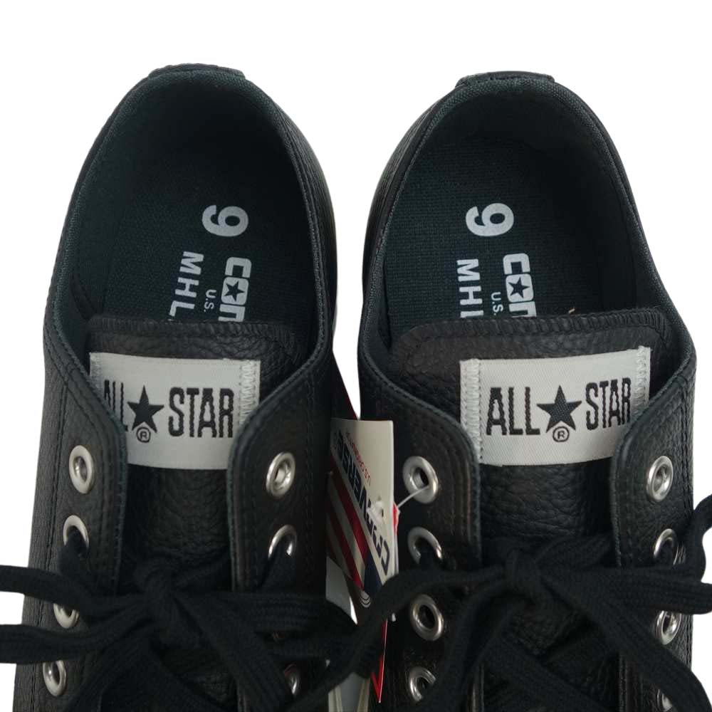 CONVERSE コンバース 1CL875 MHL マーガレットハウエル ALL STAR レザー オールスター US9 ブラック系 ホワイト系 27.5【新古品】【未使用】【中古】