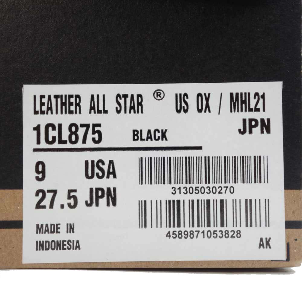 CONVERSE コンバース 1CL875 MHL マーガレットハウエル ALL STAR レザー オールスター US9 ブラック系 ホワイト系 27.5【新古品】【未使用】【中古】