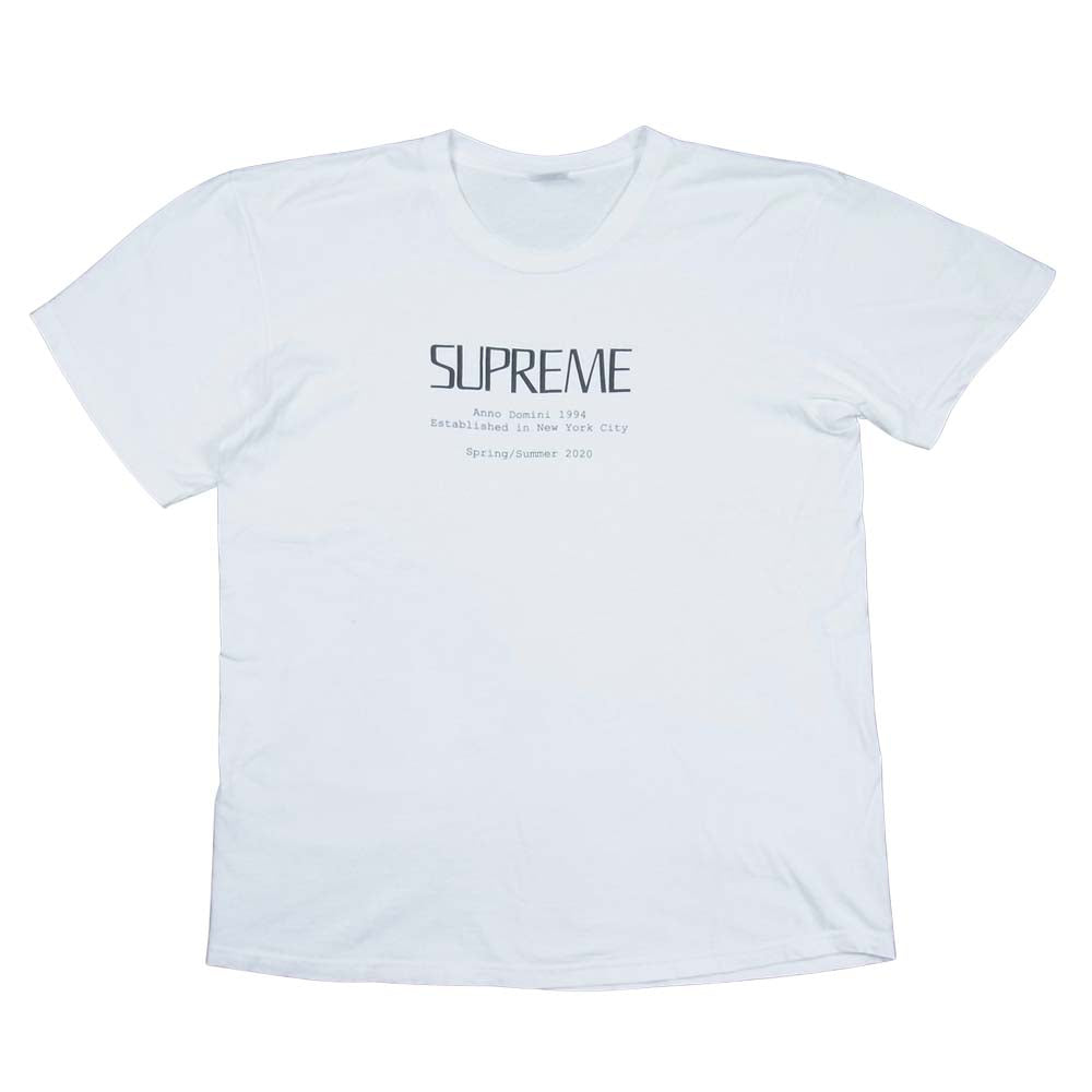 Supreme シュプリーム 20SS Anno Domini Tee アンノドミニ 半袖Tシャツ ホワイト系 M【中古】