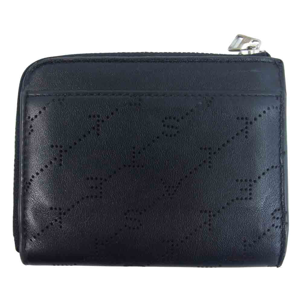 Stella McCartney ステラマッカートニー パンチングロゴ L字 ジップ ウォレット 財布 ブラック系【中古】