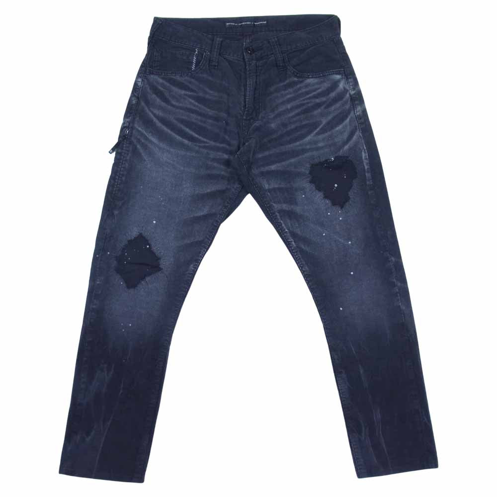 デニム バイ バンキッシュ アンド フラグメント VFP4012 ダメージ加工 リペア加工 コーデュロイ パンツ チャコール系 28【中古】