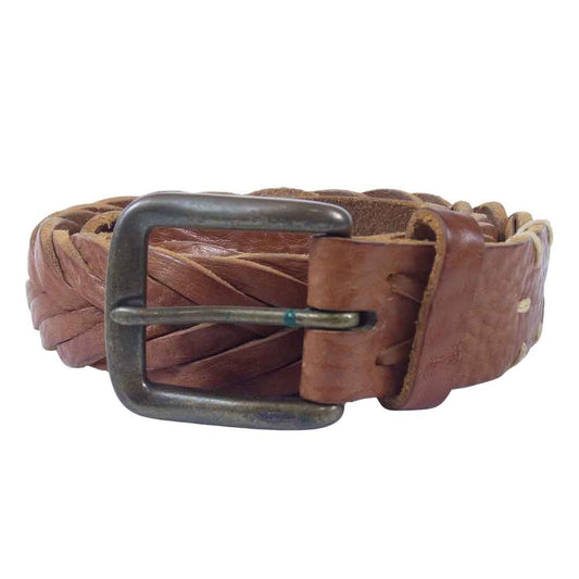VISVIM ビズビム BULLWHIP BELT メッシュレザーベルト メッシュ ベルト レザー ブラウン系【中古】