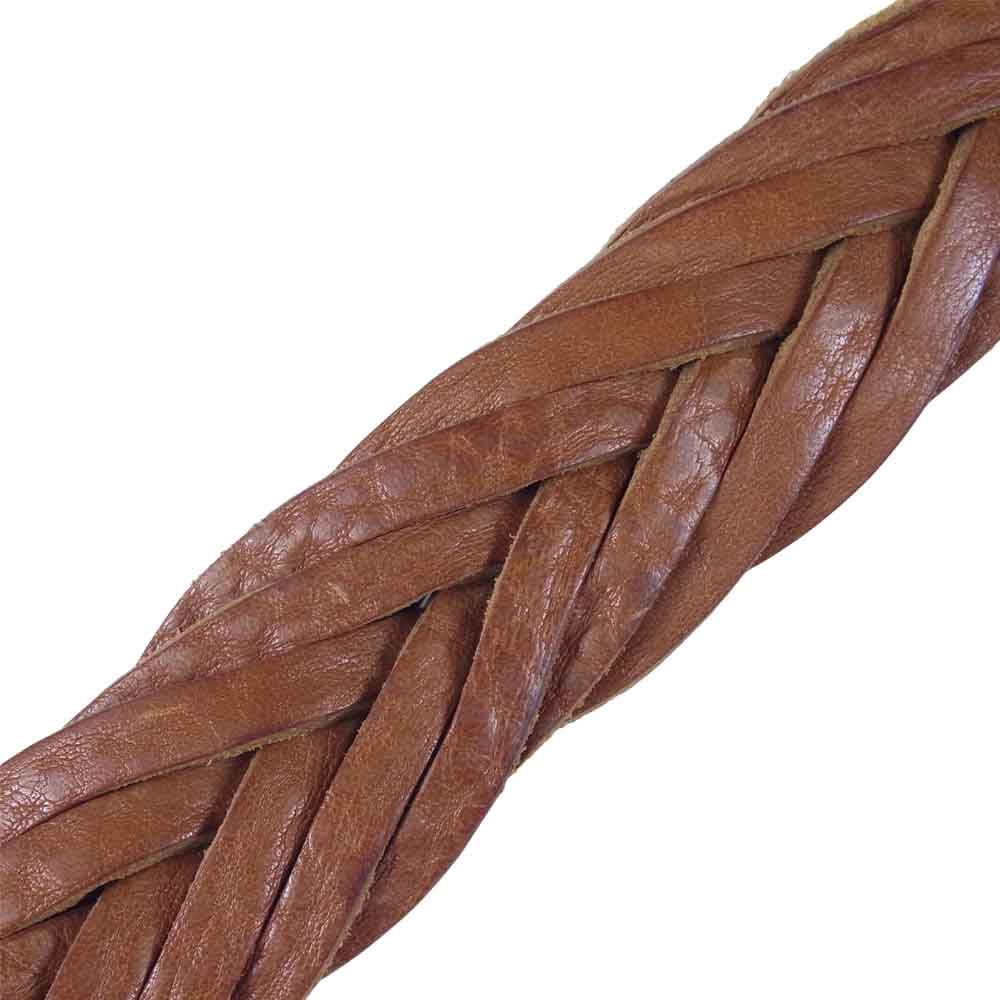 VISVIM ビズビム BULLWHIP BELT メッシュレザーベルト メッシュ ベルト レザー ブラウン系【中古】