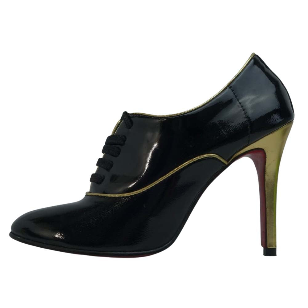 Christian Louboutin クリスチャンルブタン エナメル ヒール パンプス ブラック系 36【中古】