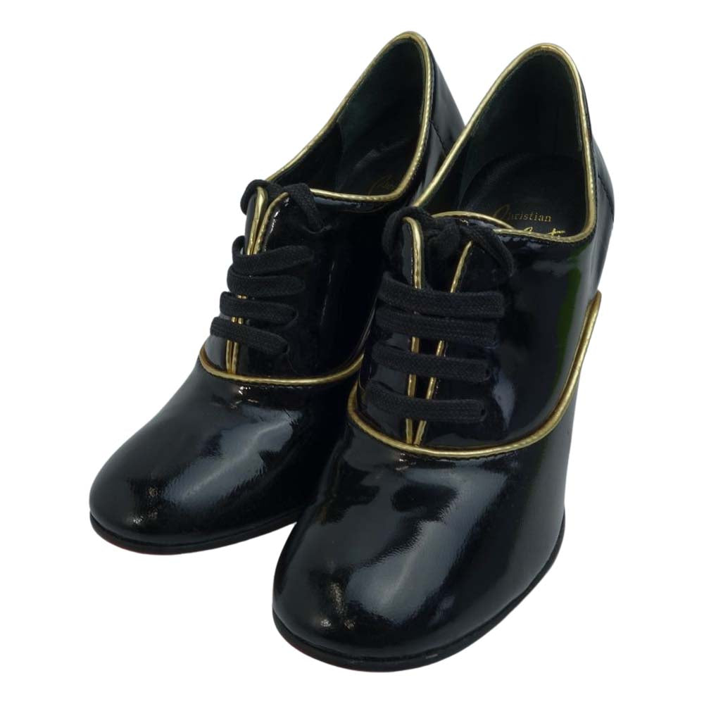 Christian Louboutin クリスチャンルブタン エナメル ヒール パンプス ブラック系 36【中古】