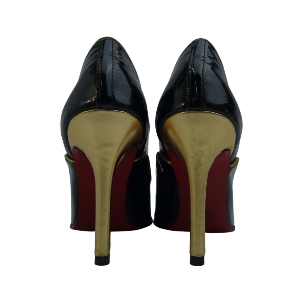 Christian Louboutin クリスチャンルブタン エナメル ヒール パンプス ブラック系 36【中古】