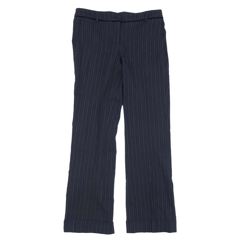 DOLCE&GABBANA ドルチェアンドガッバーナ イタリア製 裏地シルク ストライプ スーツ セットアップ ネイビー系 26/40【中古】