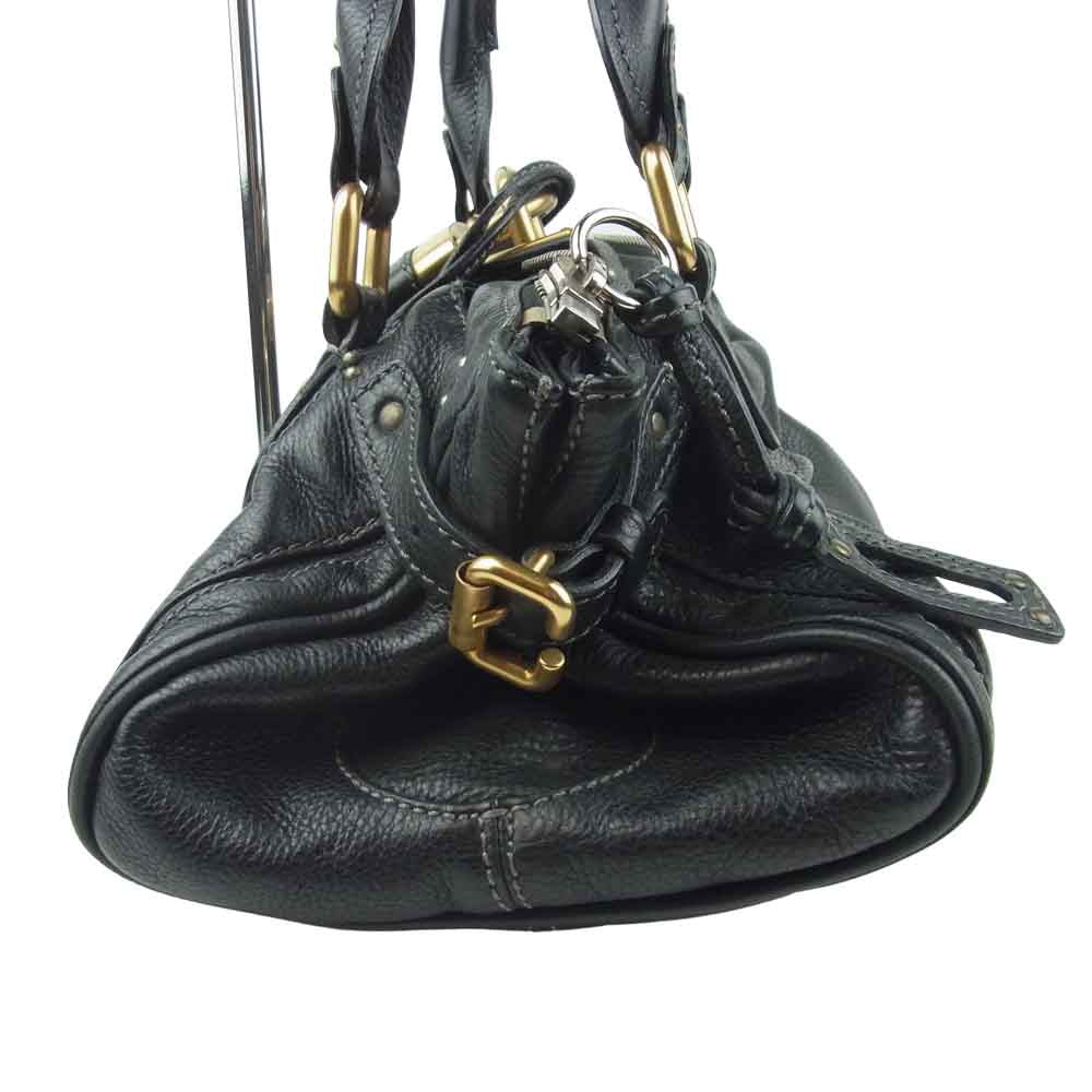 Chloe クロエ パディントン パドロック カデナ レザー ハンドバッグ ブラック系【中古】