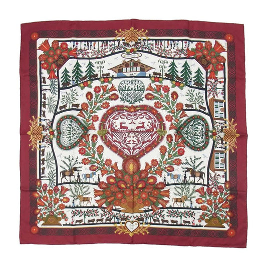 HERMES エルメス カレ 90 Decoupages シルク 切り絵 スカーフ マルチカラー系【極上美品】【中古】