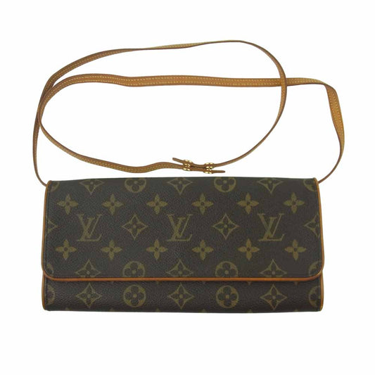 LOUIS VUITTON ルイ・ヴィトン M51852 モノグラム ポシェット ツイン GM ショルダー バッグ ブラウン系【中古】