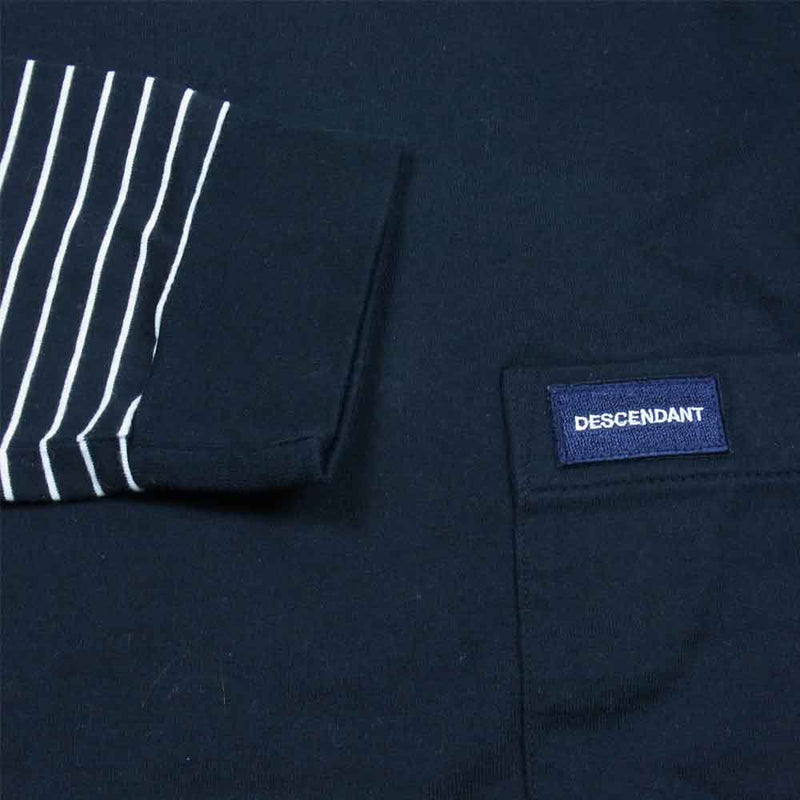 DESCENDANT ディセンダント LAYERED BORDER L/S TEE レイヤード ボーダー 長袖 Tシャツ ダークネイビー系 1【中古】