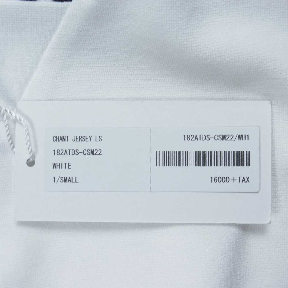 DESCENDANT ディセンダント 18AW 182ATDS-CSM22 日本製 CHANT JERSEY LS Vネック ジャージー ロング スリーブ Tシャツ ホワイト系 S【極上美品】【中古】