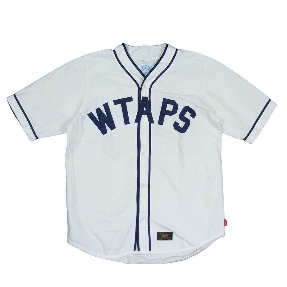 WTAPS ダブルタップス 16SS 161GWDT-SHM09 LEAGUE SS SHIRT COTTON OXFORD ベースボール プリント シャツ ホワイト系 S【中古】