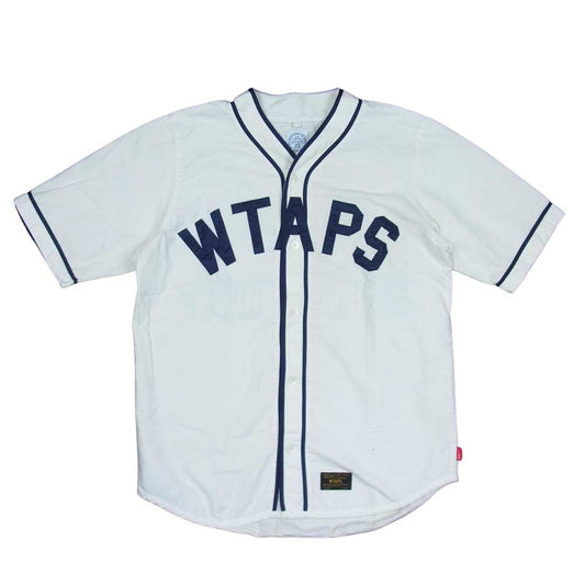 WTAPS ダブルタップス 16SS 161GWDT-SHM09 LEAGUE SS SHIRT COTTON OXFORD ベースボール プリント シャツ ホワイト系 S【中古】