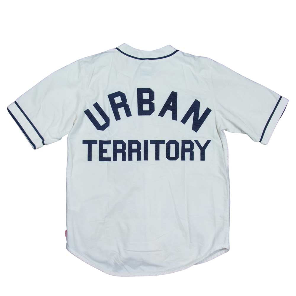 WTAPS ダブルタップス 16SS 161GWDT-SHM09 LEAGUE SS SHIRT COTTON OXFORD ベースボール プリント シャツ ホワイト系 S【中古】