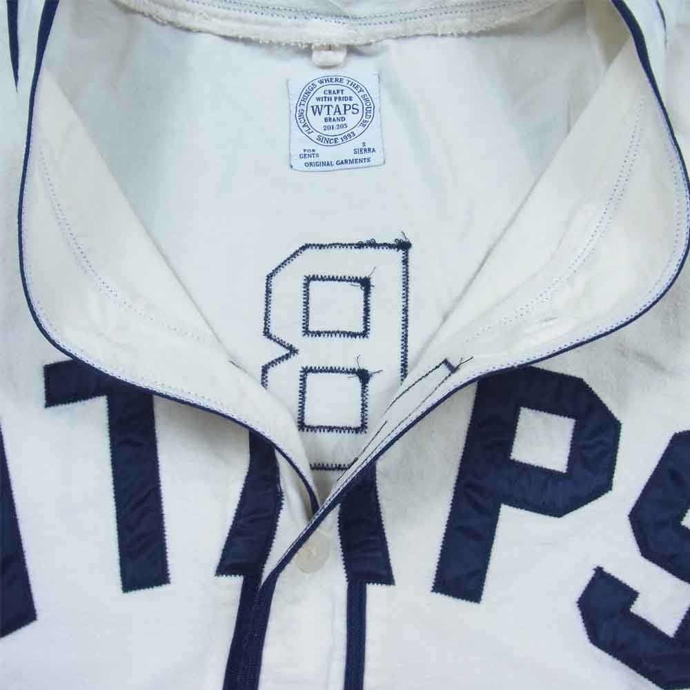 WTAPS ダブルタップス 16SS 161GWDT-SHM09 LEAGUE SS SHIRT COTTON OXFORD ベースボール プリント シャツ ホワイト系 S【中古】