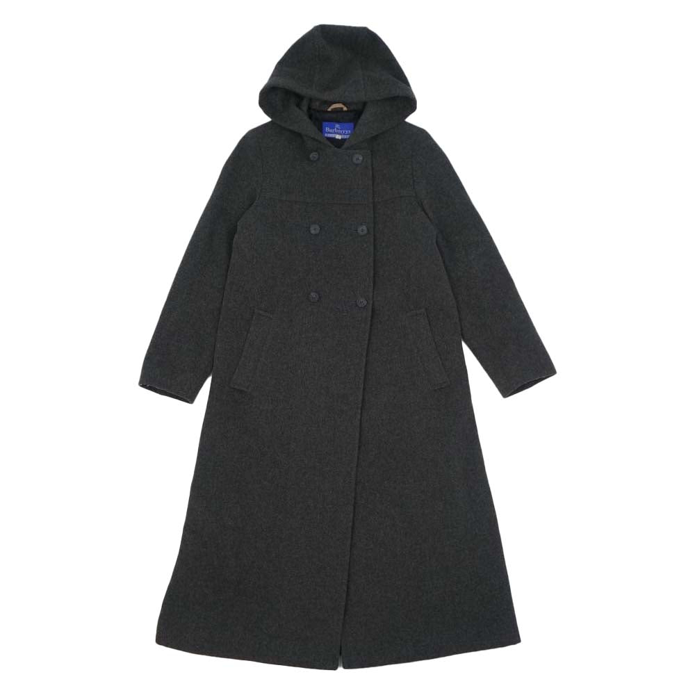 BURBERRY BLUE LABEL バーバリーブルーレーベル フード付き ウール コート グレー系 38【中古】